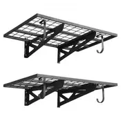 VEVOR Stenska polica za garažo 2 nivoja 610x914 mm jekleni kljuki