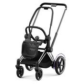 Cybex e-Priam 4.0 električni okvir v kompletu z okvirjem za sprehajalni sedež | Chrome Black