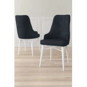 Hanah Home Set stolica Neta, 46x95x42 cm, 6 komada, Antracit-bele