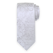 Srebrna poročna kravata z nežnim listnatim vzorcem 15567