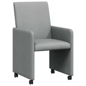 Vidaxl Jedilni stoli s kolesi 2 szt. Svetlo siva 57 x 66 x 94 cm blago