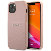 Guess zaščitni ovitek Saffiano Stripe Pink, Iphone 13