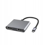 shumee MicroConnect USB-C na HDMI ženski razdelilnik x2