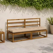 vidaXL Blazina za klop VIANEN 100% poliester Peščena 190 x 50 x 12 cm