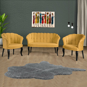 ATELIER DEL SOFA Sofa i fotelja Daisy Black Wooden Mustard