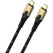 Oehlbach Oehlbach USB kabel USB 3.2 gen. 2 (USB 3.1 gen. 2) USB-C® vtič\, USB-C® vtič 0.50 m črna/zlata D1C9530, (20416059)