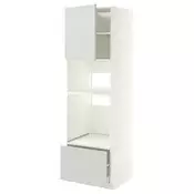 METOD / MAXIMERA Visoki element za ugradne uredaje, bela/Aspudden svetlosiva, 60x60x200 cm