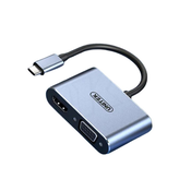 Adapter Sotako Type-C na VGA(1080p) + HDMI(4K 30Hz)
