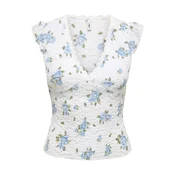 ONLY Top ONLSaga svetlo modra/oliva/off-bela