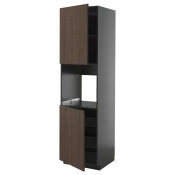 METOD Vis.elem.pecn.s 2vrata/policama, Crnosiva/Sinarp smeda, 60x60x220 cm