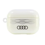 Audi Ovitek za AirPods Pro 2 z geometrijskim vzorcem Audi IML, bel/bel AU-IMLAPP2-A6/D3-WE