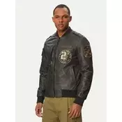Aeronautica Militare Usnjena jakna 261PN5055U100839 Črna Regular Fit
