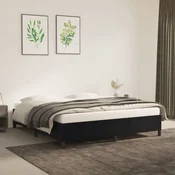 shumee vidaXL Posteljni okvir brez vzmetnice, črn, 180x200 cm, žamet