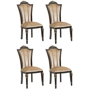 Casa Padrino luxury baroque dining chair set of 4 light brown - Baroque Furniture