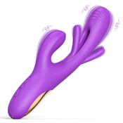 SuperLove Rabbit Flapping G-Spot 3in1 Vibrator Purple