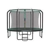 Songmics Trampolin okrogel vrtni trampolin 366x256 cm črn
