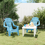 vidaXL Vrtne stolice za djecu 2 kom plave 37x34x44 cm PP izgled drva