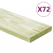 vidaXL Talne plošče 72 kosov 8,64 m2 1m impregnirana trdna borovina