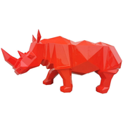 Casa Padrino luxury decorative sculpture rhinozeros red 210 x 62 x H. 90 cm - Huge garden sculpture - Life size sculpture - XXL decorative sculpture - XXL decorative animal figure