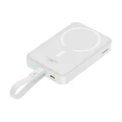 BASEUS MAGNETIC MINI hitni punjac, Type-C prikljucak, 10000mAh, MagSafe + fiksni Lightning kabel, BIJELA P10022109223-00