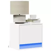 Vidaxl vidaXL Stenske nočne omarice z LED osvetlitvijo, komplet 2 kosov, bele