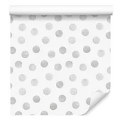 Tapeta Siva Poslikana Pika za dnevno sobo in spalnico 50x1000 cm