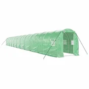 Staklenik s čeličnim okvirom zeleni 44 m2 22 x 2 x 2 m