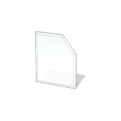 Steklo pod kaminom 1100x1100x8 mm bevelled kvadrat