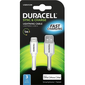 Duracell Kabel – Lightning to USB 1m - White