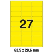 ETIKETE LK 63,5X29,6MM PK25L ZWECKFORM L6004-25 NEON ŽUTE