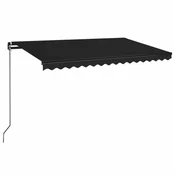 Vidaxl Ročno zložljiva tenda z LED lučmi 450x350 cm antracitna