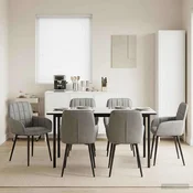 vidaXL Jedilni stoli 6 pcs Žamet Svetlo siva 56,5 x 50 x 86 cm