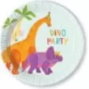 shumee Papirnati krožniki, večbarvni, DINO PARTY, 20 cm, 8 kosov.