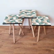 Hanah Home Set klub stocica 3Shp222, 3 komada, Šarena