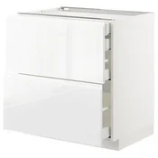 METOD/MAXIMERA Podstav omr 2lč/2nzk/1sre/1vsk prd, bela/Voxtorp visoki sijaj/bela, 80x60 cm