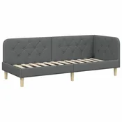 Vidaxl Kotna postelja Temno siva 80 x 200 cm blago
