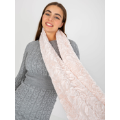 Light pink womens tube scarf made of faux fur