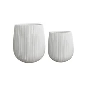 Mondex Okrasni lonci vlaknena glina Hevra Komplet 44x44x50/32x32x37 cm siva 2 kos, (5000212439)