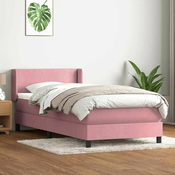 vidaXL vidaXL Box spring postelja z vzmetnico roza 80x220 cm žamet, (21792552)