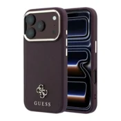 Maska Guess Saffiano Small 4G & Classic Logo MagSafe za iPhone 17 Pro / 17 Pro burgundy