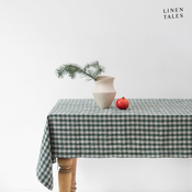 Lanen namizni prt 140x250 cm Forest Green Gingham – Linen Tales