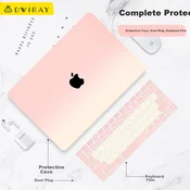 DiYiGongFang Zaštitna maska za Apple MacBook Pro 13/13.3 M1/M2 sa zaštitnom TPU folijom za tastaturu, Roze