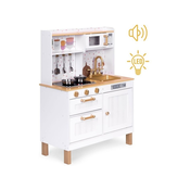 Ecotoys Drvena kuhinja za decu zvuk i led diode large sa ormaricima i 7 dodataka ecotoys ( 7275 )