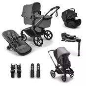 Bugaboo Fox 5 Renew GRAPHITE/MOON GREY-MOON GREY, komplet 6v1 (Black Otter)