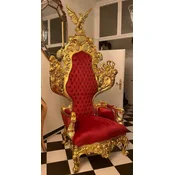 Casa Padrino baroque throne armchair with noble eagle sculpture bordeaux red/gold - Handmade baroque royal armchair - Magnificent wedding armchair - Baroque giant armchair - Baroque furniture