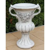 Casa Padrino baroque garden decorative flower pot gray A� 50 x H. 93 cm - Magnificent baroque style plant pot - Baroque garden decoration - Baroque terrace decoration - Baroque garden accessories