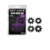 Set prstenova za penis Get Lock, 4 komada, Crni