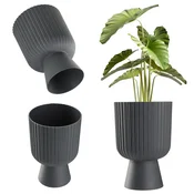 KADAX Cvetlični lonec Golem, plastični, siva barva, premera 14 cm