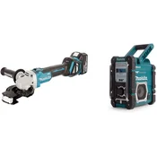 Makita Makita DGA511RTJ Akumulatorska kotna brusilka 18V/5,0Ah + DMR112 Akumulatorsko gradbeno radio