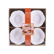 DIKER HOME Set porcelanskih cinija, 11x11cm, 4 komada, Beli